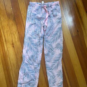 Victoria's Secret Pink And Grey Leaf Print Pants